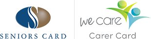 Seniors Card and Carer Card logos